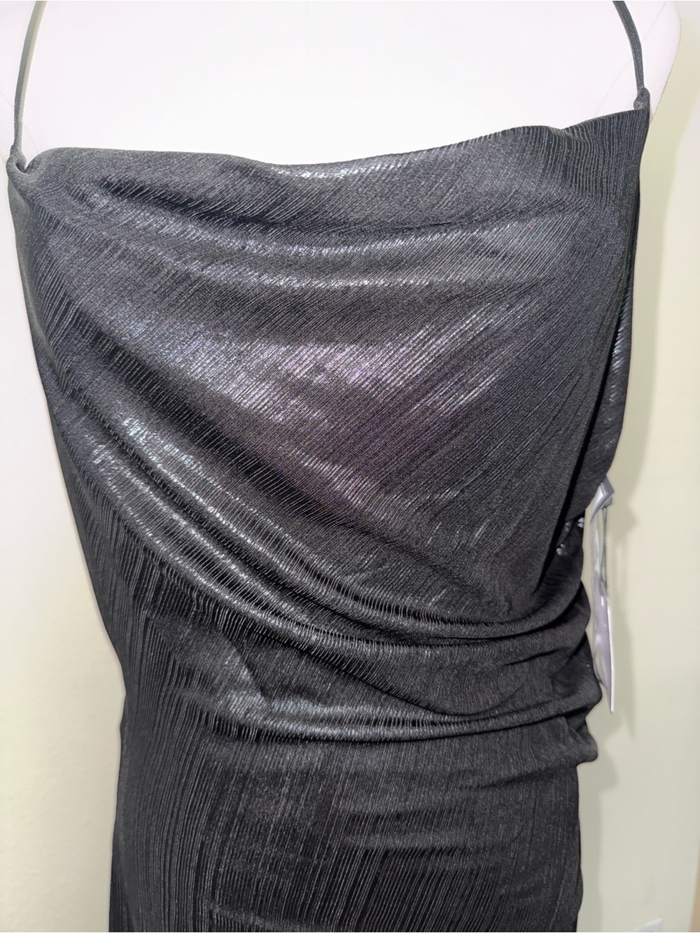 Laundry By Shelli Segal Black Shimmery Slip Dress